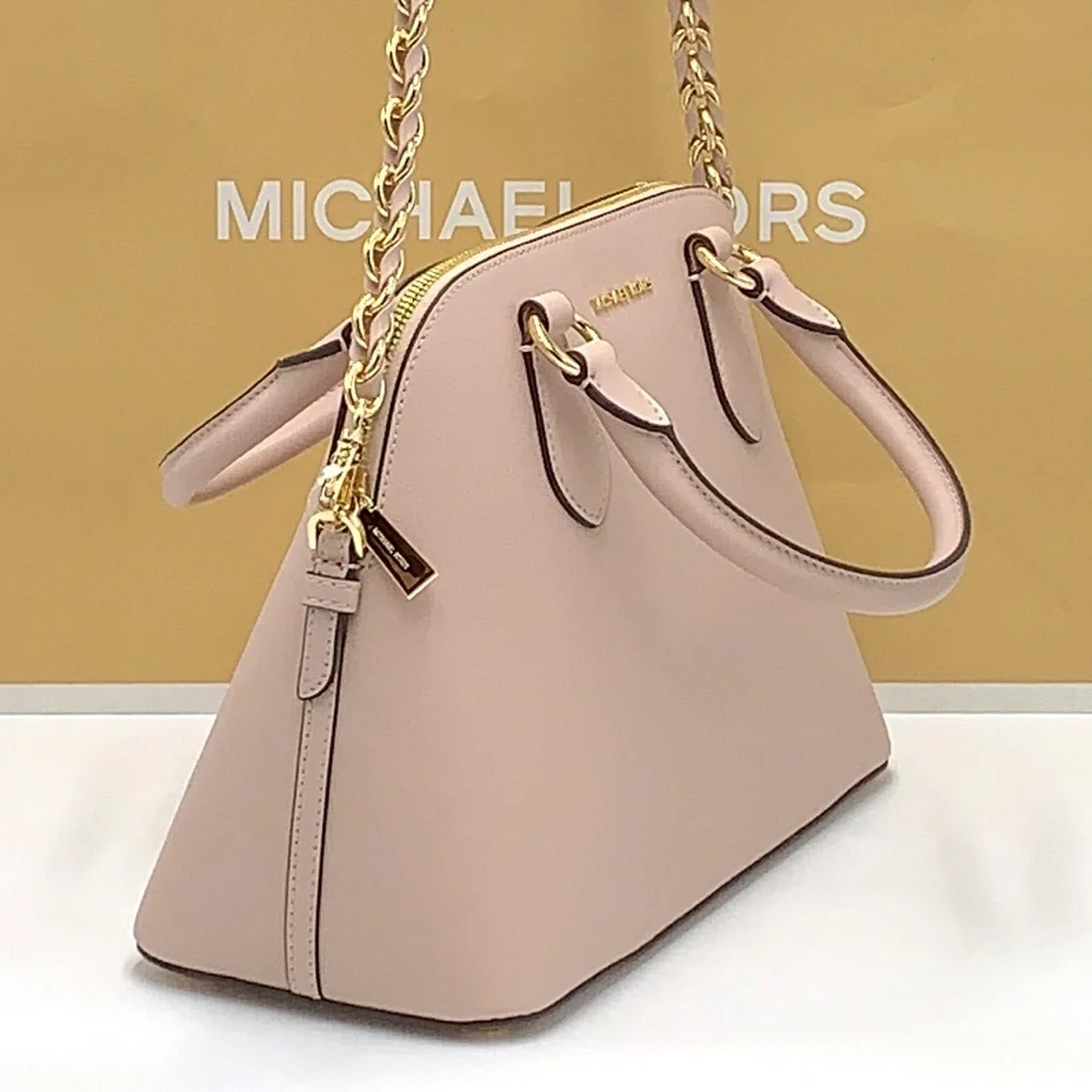 MICHAEL KORS VERONICA MEDIUM DOME Saffiano Leather SATCHEL SOFT PINK COL…